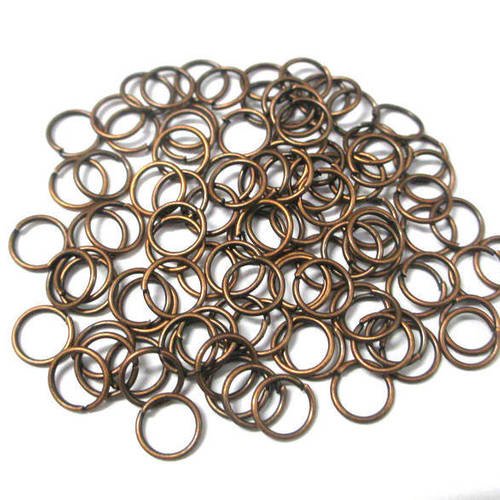 50 anneaux de jonction 7mm couleur cuivre 