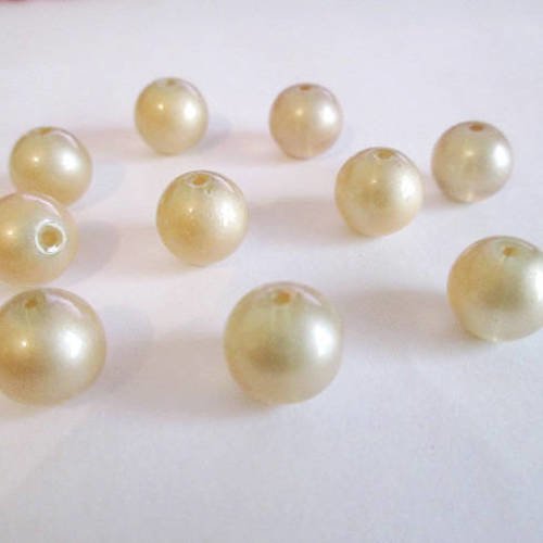 10 perles doré  brillant en verre  10mm 