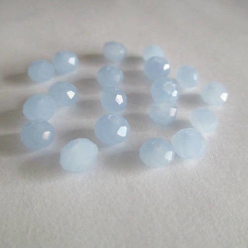 20 perles rondelle à facettes lavande en verre 6x4mm imitation jade 