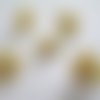 5 perles acrylique forme fleur couleur crème 15x15x8mm 