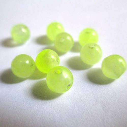 20 perles jade naturelle jaune clair 4mm (g-15) 