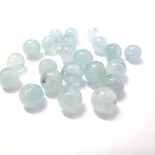 20 perles jade naturelle bleu clair 4mm (g-15) 