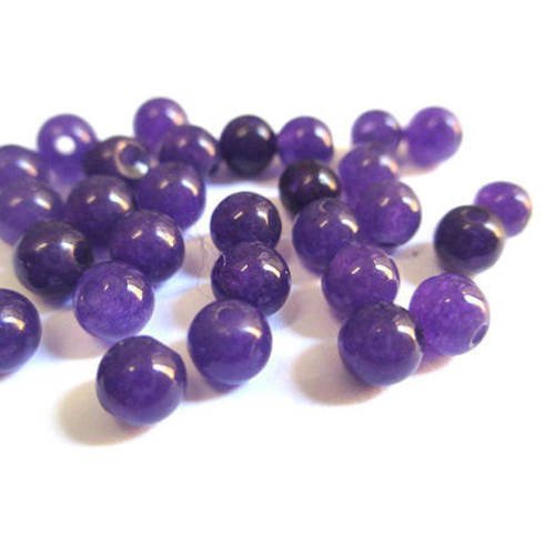 20 perles jade naturelle violet marbré 4mm (g-15) 