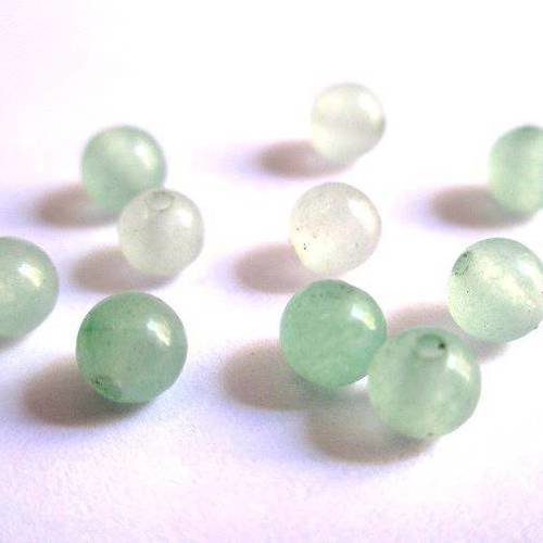 20 perles jade naturelle vert clair 4mm (g-15) 