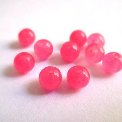20 perles jade naturelle rose bonbon 4mm (g-15) 