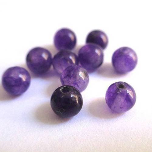 20 perles jade naturelle violet foncé 4mm (g-15) 