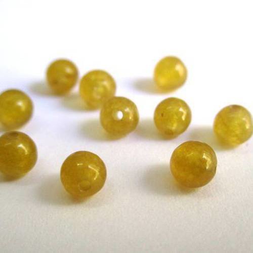 20 perles jade naturelle or 4mm (g-07) 