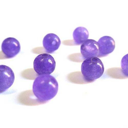 20 perles jade naturelle violet 4mm (g-07) 