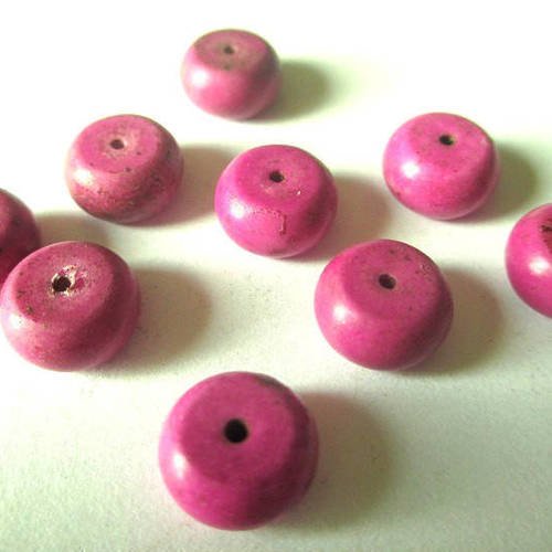 5 perles rondelles howlite violet 10x6mm 