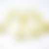 10 perles blanches tréfilé jaune en verre 8mm (n-29) 