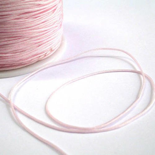 10m fil nylon rose clair tressé 1mm 
