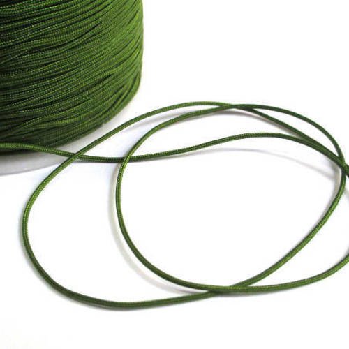 10m fil nylon vert kaki tressé 1mm 