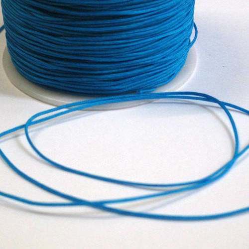 5m fil nylon bleu turquoise tressé 1mm 