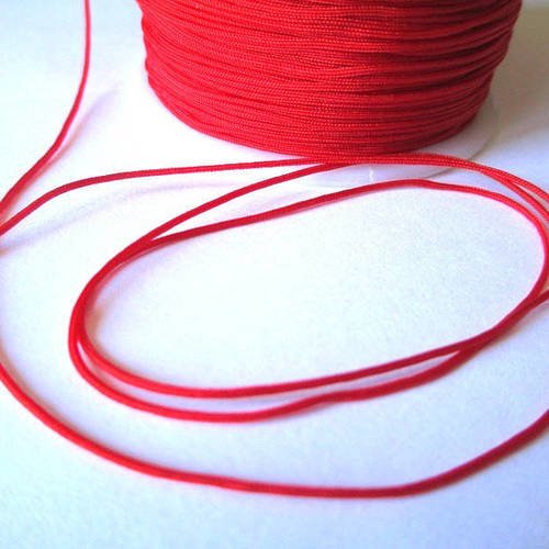 10m fil nylon rouge tressé 1mm 