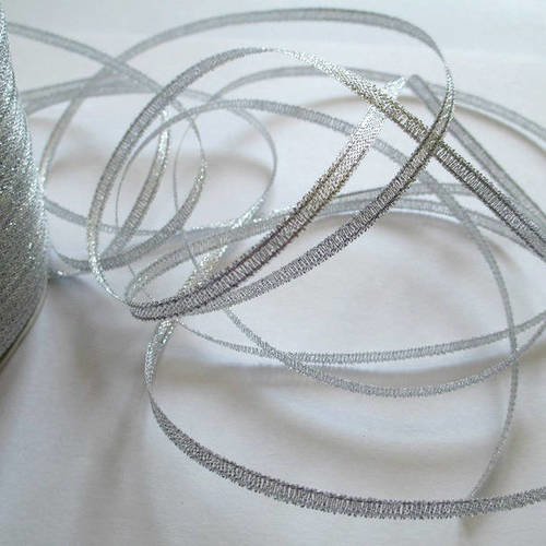 15m ruban organza argenté 3mm 