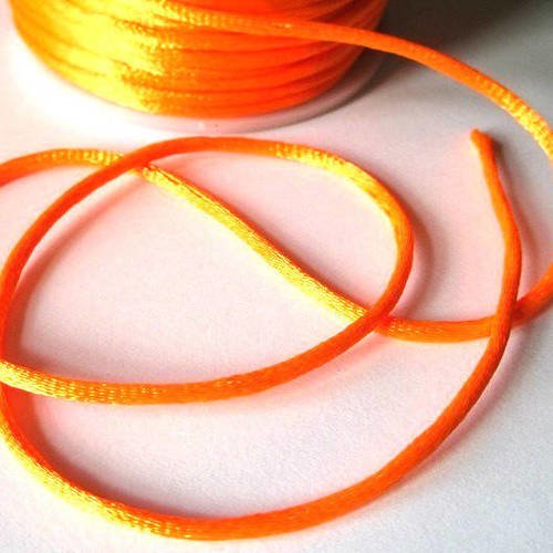 10m fil nylon orange fluo queue de rat 2mm 
