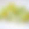20 perles agate rayée nuances de jaune et verdâtre 4mm 