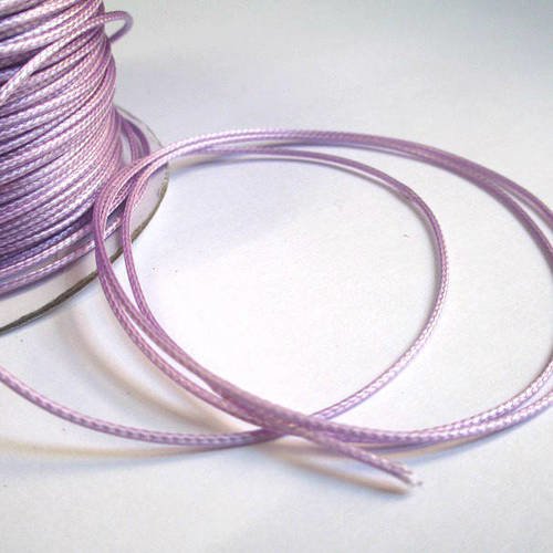 5m  fil cordon polyester lilas ciré 1mm 