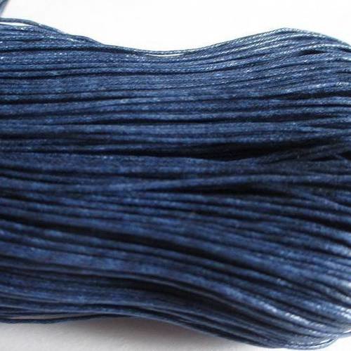 5 mètres fil coton ciré bleu foncé 1mm 