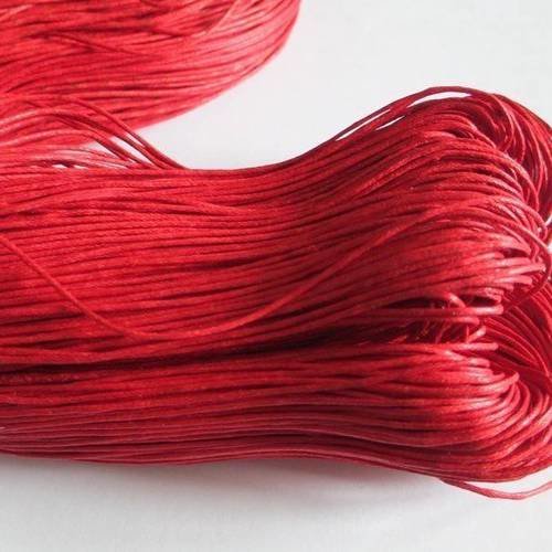 5 mètres fil coton ciré rouge 1mm 
