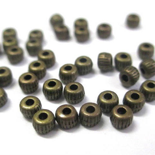 25 perles intercalaire  en métal 3.5x2.5mm couleur bronze