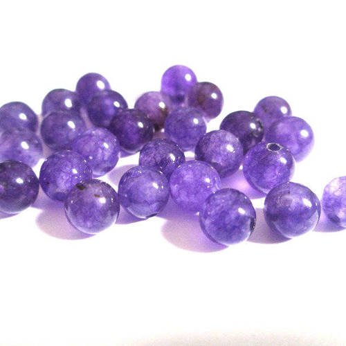 10 perles jade naturelle violet 6mm (11) 
