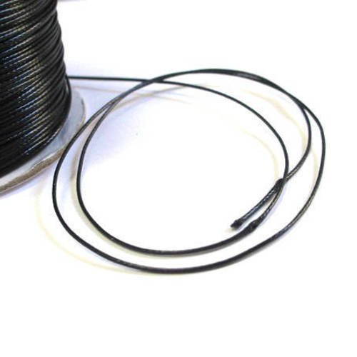 10m fil cordon polyester noir ciré 0.5mm 