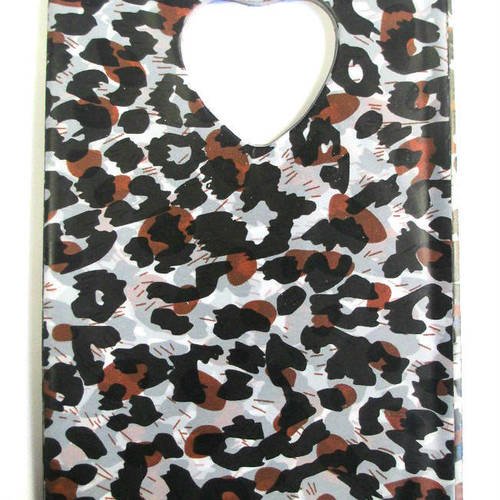 10 sachets plastique à anse 15x9cm à motif léopard 