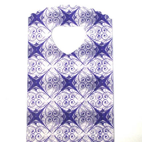 10 sachets plastique à anse 14x9cm à motifs violet 
