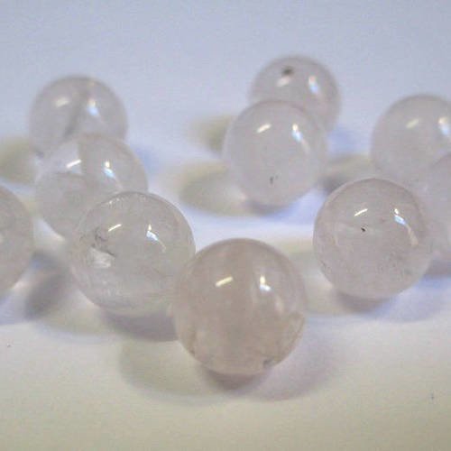 10 perles jade naturelle rose pale 8mm 