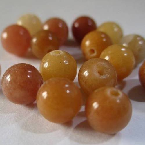 10 perles verge d'or couleur or et brun 6mm (g-13) 
