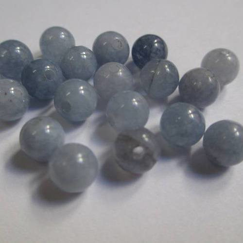 20 perles aigue marine 6 mm (g-05) 
