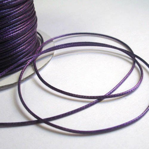 5m  fil cordon polyester violet foncé ciré 1mm 