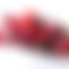 20 perles agate rayée nuances de rouge 4mm 