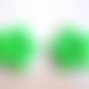 2 perles étoile vert fluo acryliques caoutchouté 27x26mm 