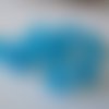 10 perles bleu givré en verre 8mm (d-06) 