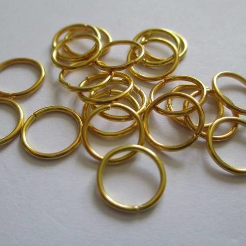 Lot 50 anneaux de jonction 10mm couleur doré 