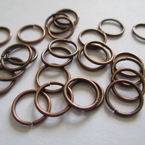 Lot 50 anneaux de jonction 10mm couleur cuivre 