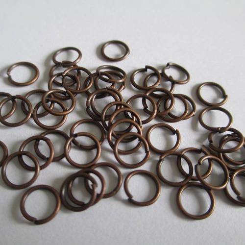 Lot 50 anneaux de jonction 6mm couleur cuivre 