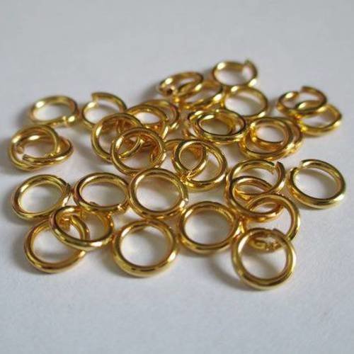 Lot 50 anneaux de jonction 6mm couleur doré