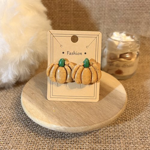 Boucle d'oreille citrouille