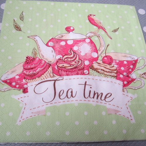 Serviette en papier tea time / l'heure du thé