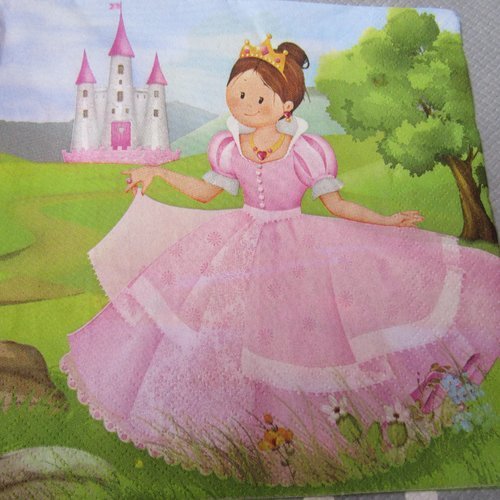 Serviette en papier princesse / chateau (490)