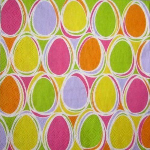 Serviette en papier oeufs multicolores (515 ) 