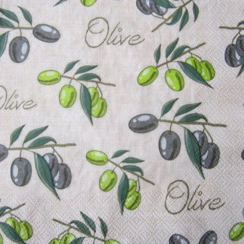 Serviette en papier olives  (534) 
