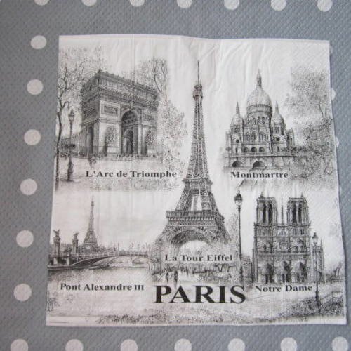 Serviette en papier paris monuments historiques (461 ) 