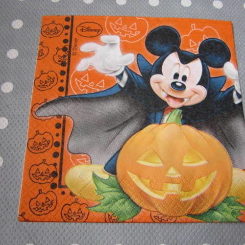Serviette en papier mickey / halloween / citrouille  (405) 