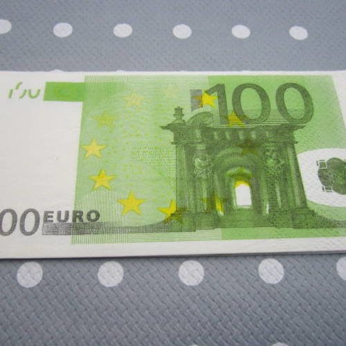 Serviette en papier billet de banque 100€ (343) 