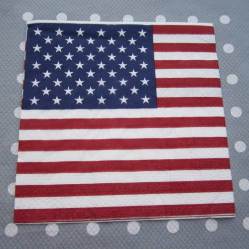 Serviette en papier drapeau etats unis / united states (339) 
