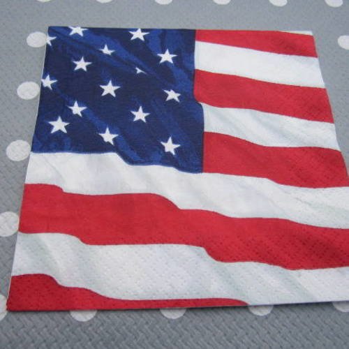 Serviette en papier drapeau etats unis / united states (345) 